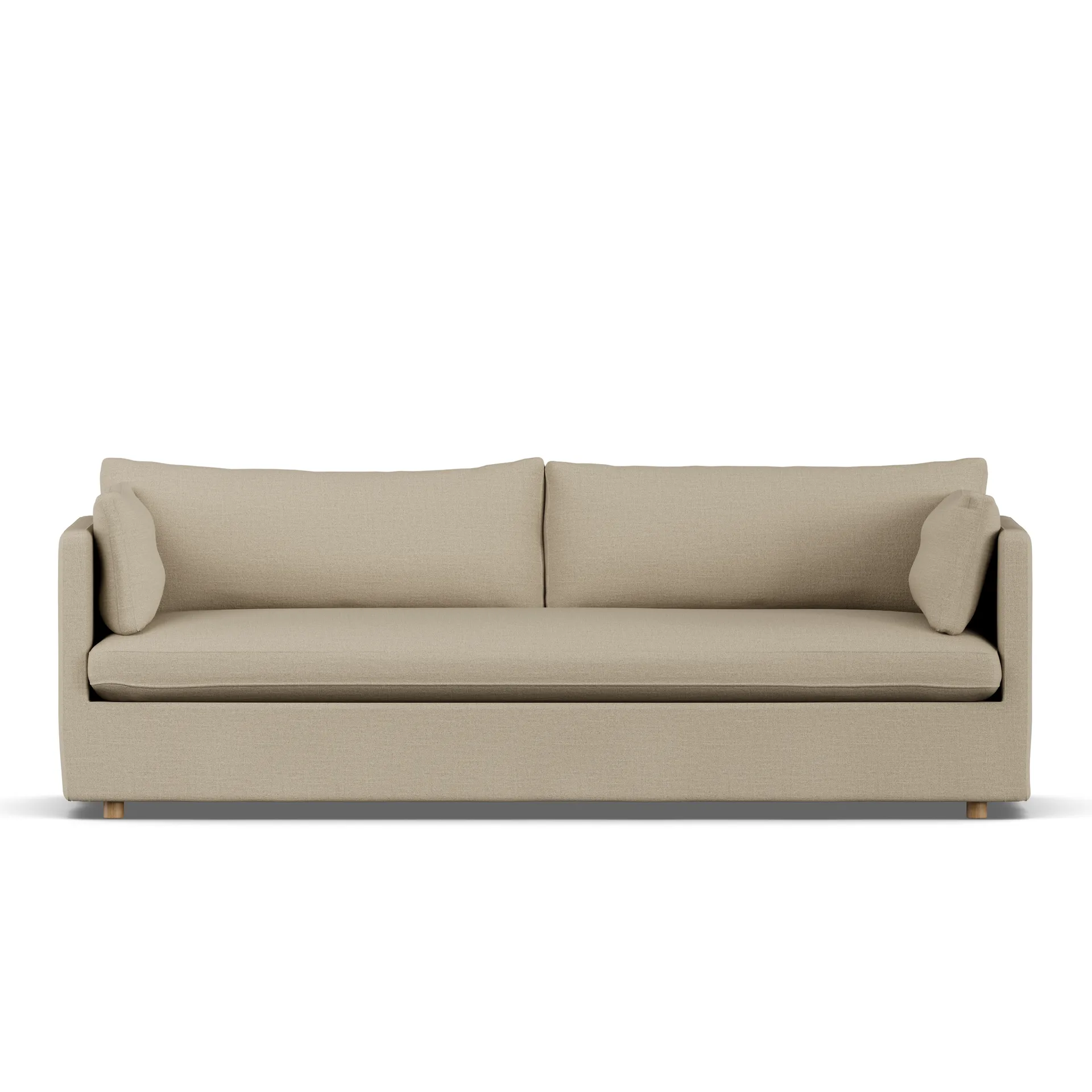 Linnevik Sofa, Same Sand 6672-Eiche weiß geölt, 4-sitzig, mit Volant 1898