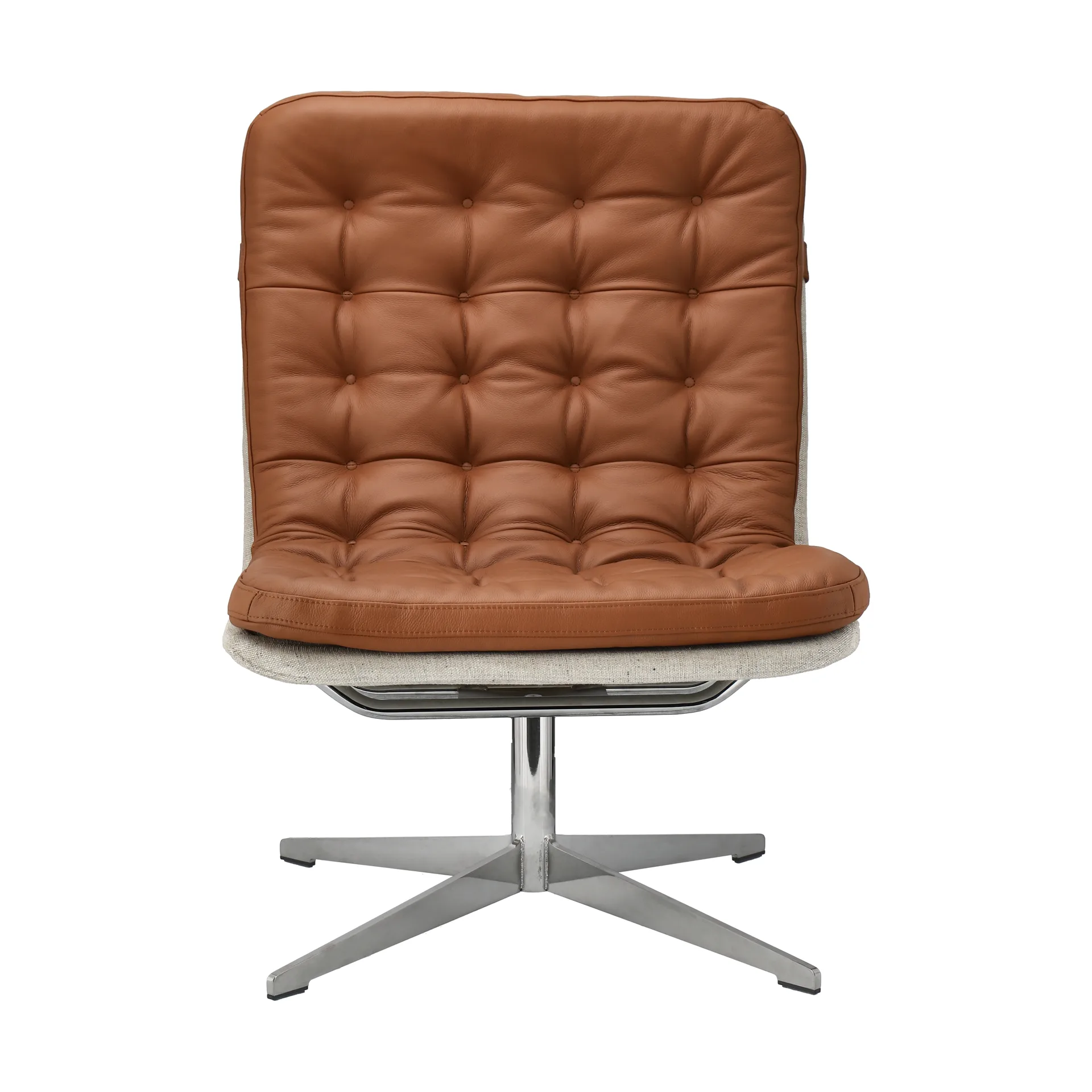 Loholm Sessel mit Drehfunktion, Cognac Leder-Bern Beige 0341 1898