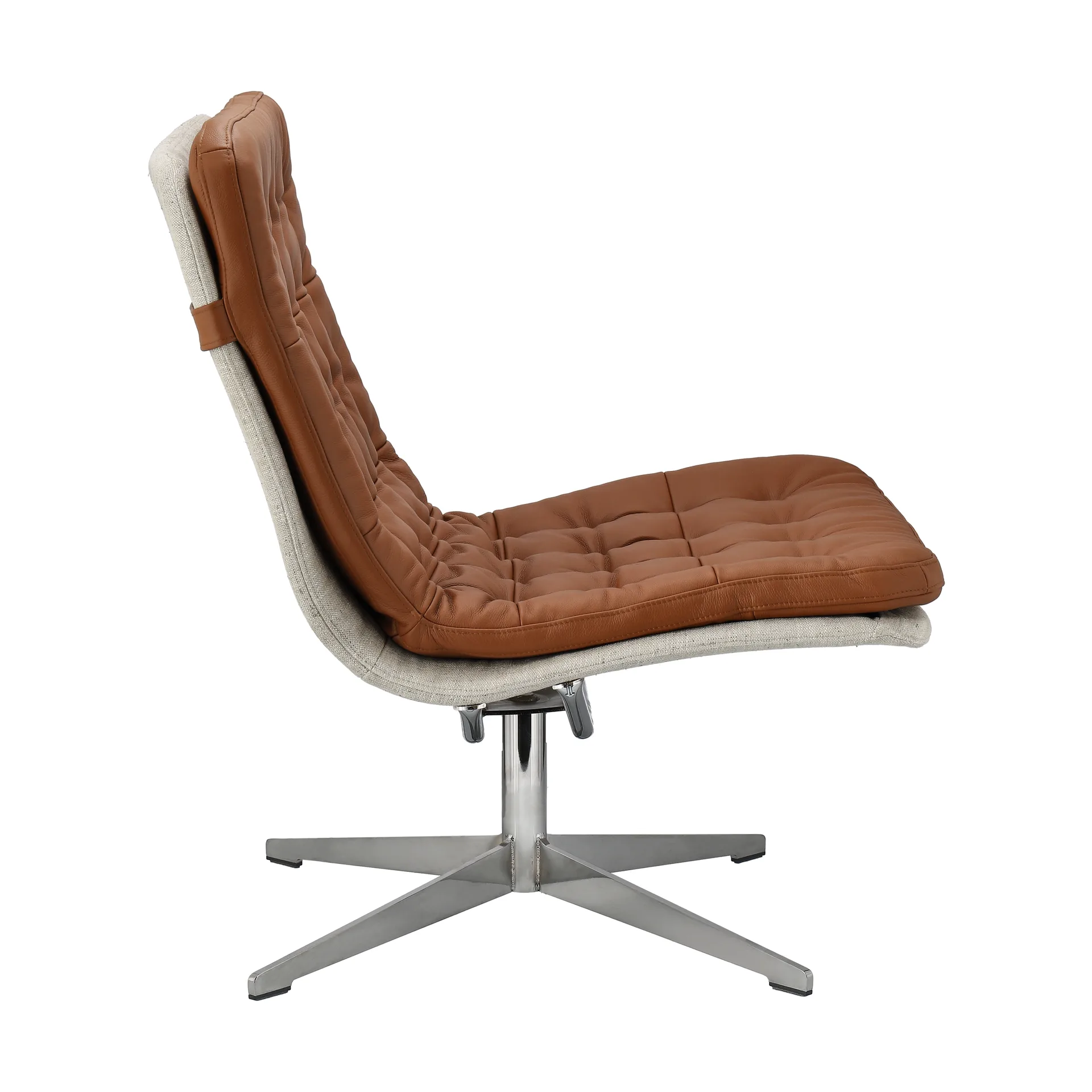 Loholm Sessel mit Drehfunktion, Cognac Leder-Bern Beige 0341 1898