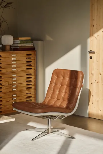 Loholm Sessel mit Drehfunktion - Cognac Leder-Bern Beige 0341 - 1898