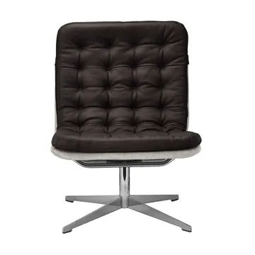 Loholm Sessel mit Drehfunktion - Dunkelbraunes Leder-Bern Beige 0341 - 1898
