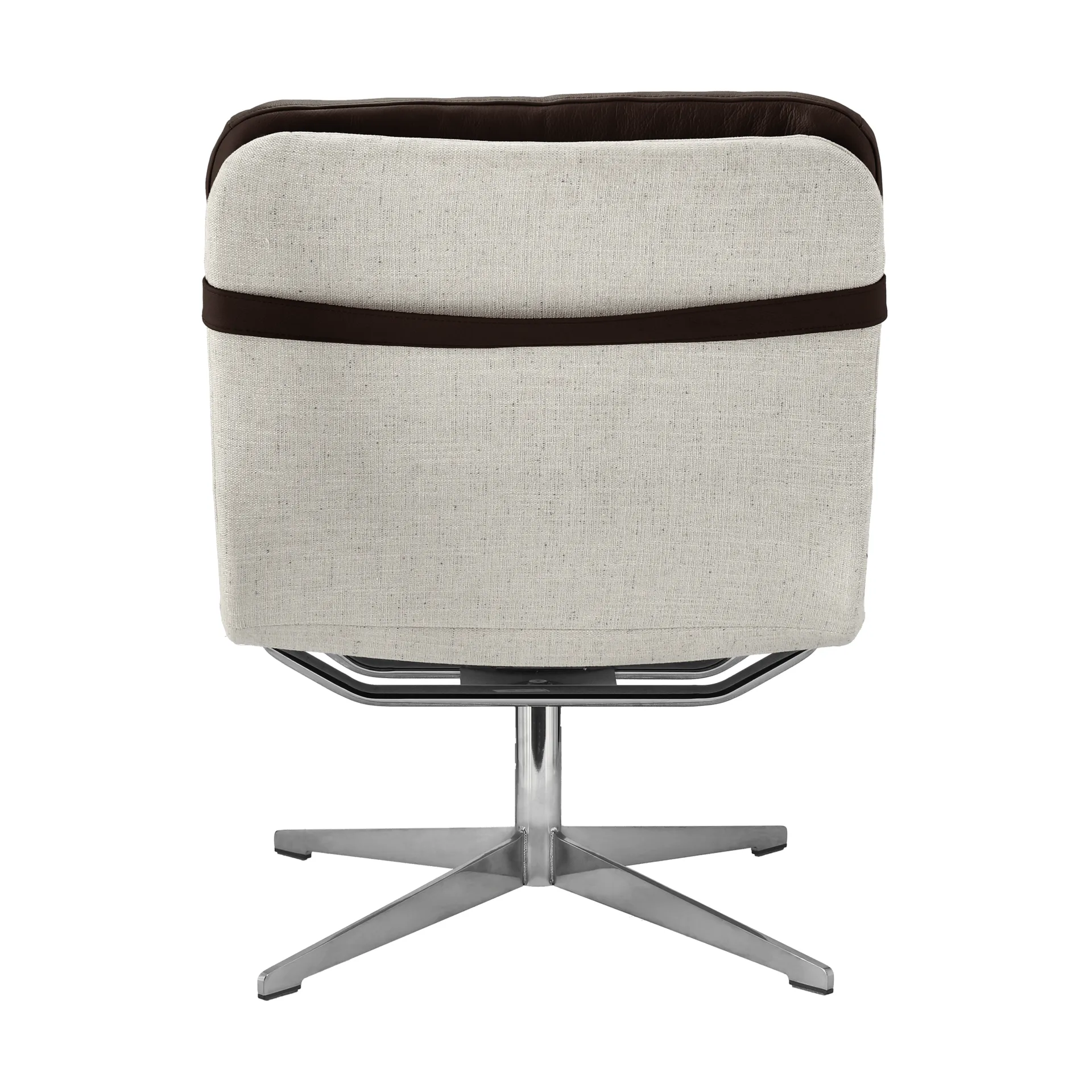 Loholm Sessel mit Drehfunktion, Dunkelbraunes Leder-Bern Beige 0341 1898