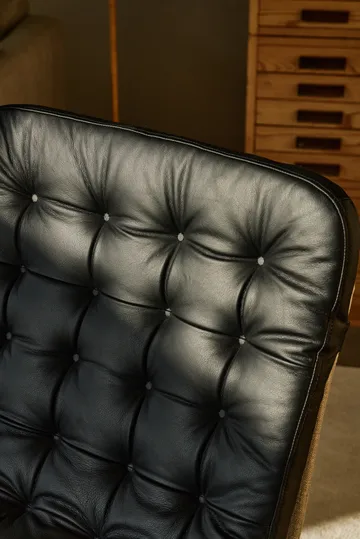 Loholm Sessel mit Drehfunktion - Schwarzes Leder-Bern Beige 0341 - 1898