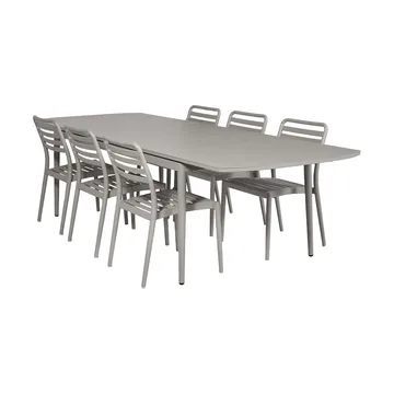 Marsala ausziehbarer Tisch 208–288 cm + 6 Stück Messina Stuhl, Taupe - 1898