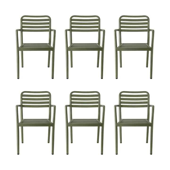Messina Armlehnstuhl, Moss green, 6er-Pack - 1898