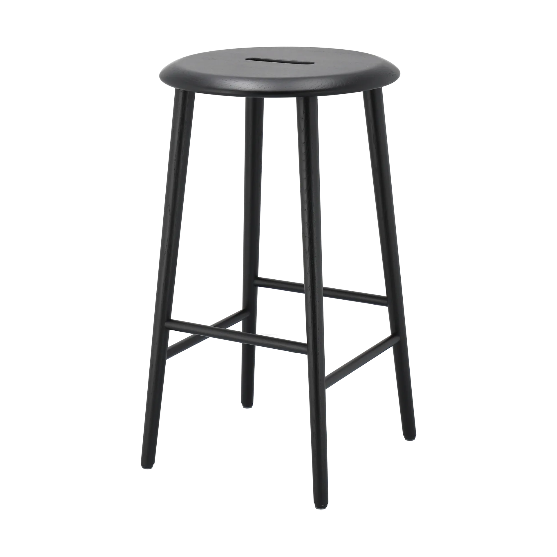 Norrabo runder Barhocker 65 cm, Schwarz lackierte Eiche 1898