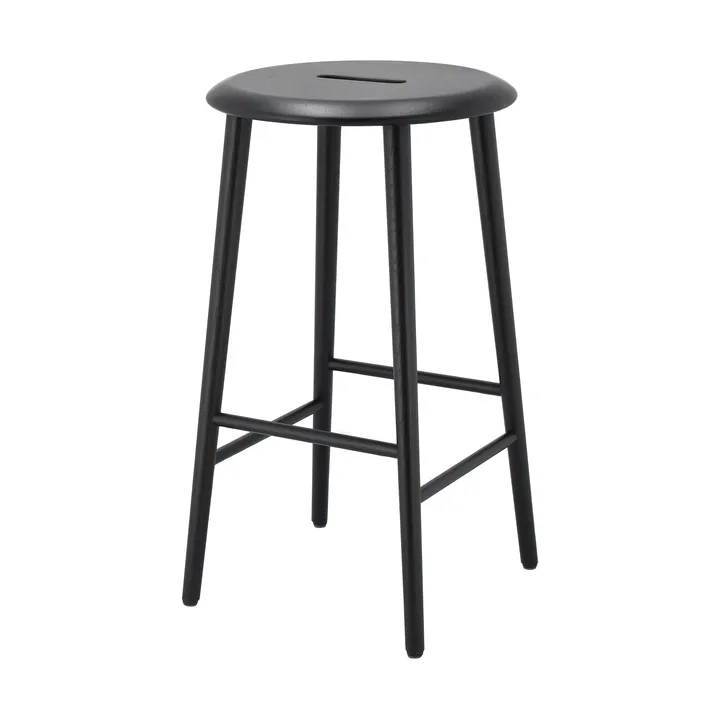 Norrabo runder Barhocker 65 cm - Schwarz lackierte Eiche - 1898