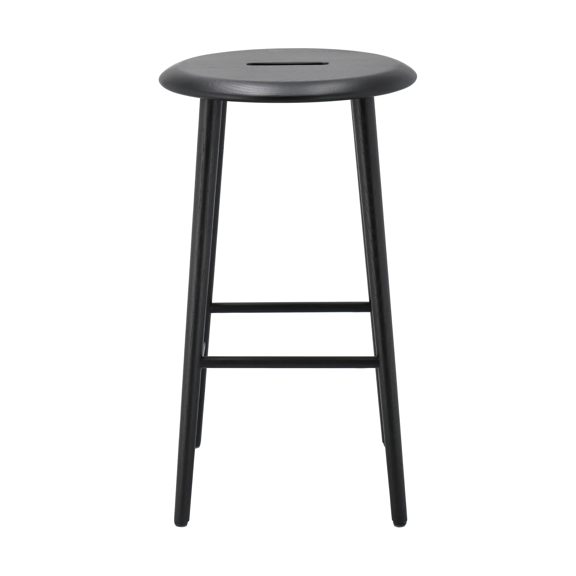 Norrabo runder Barhocker 65 cm, Schwarz lackierte Eiche 1898
