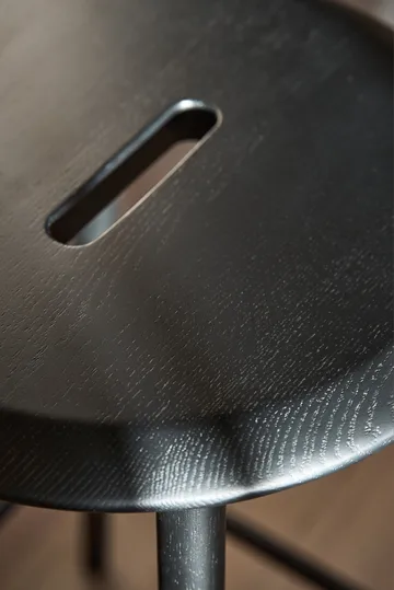 Norrabo runder Barhocker 65 cm - Schwarz lackierte Eiche - 1898