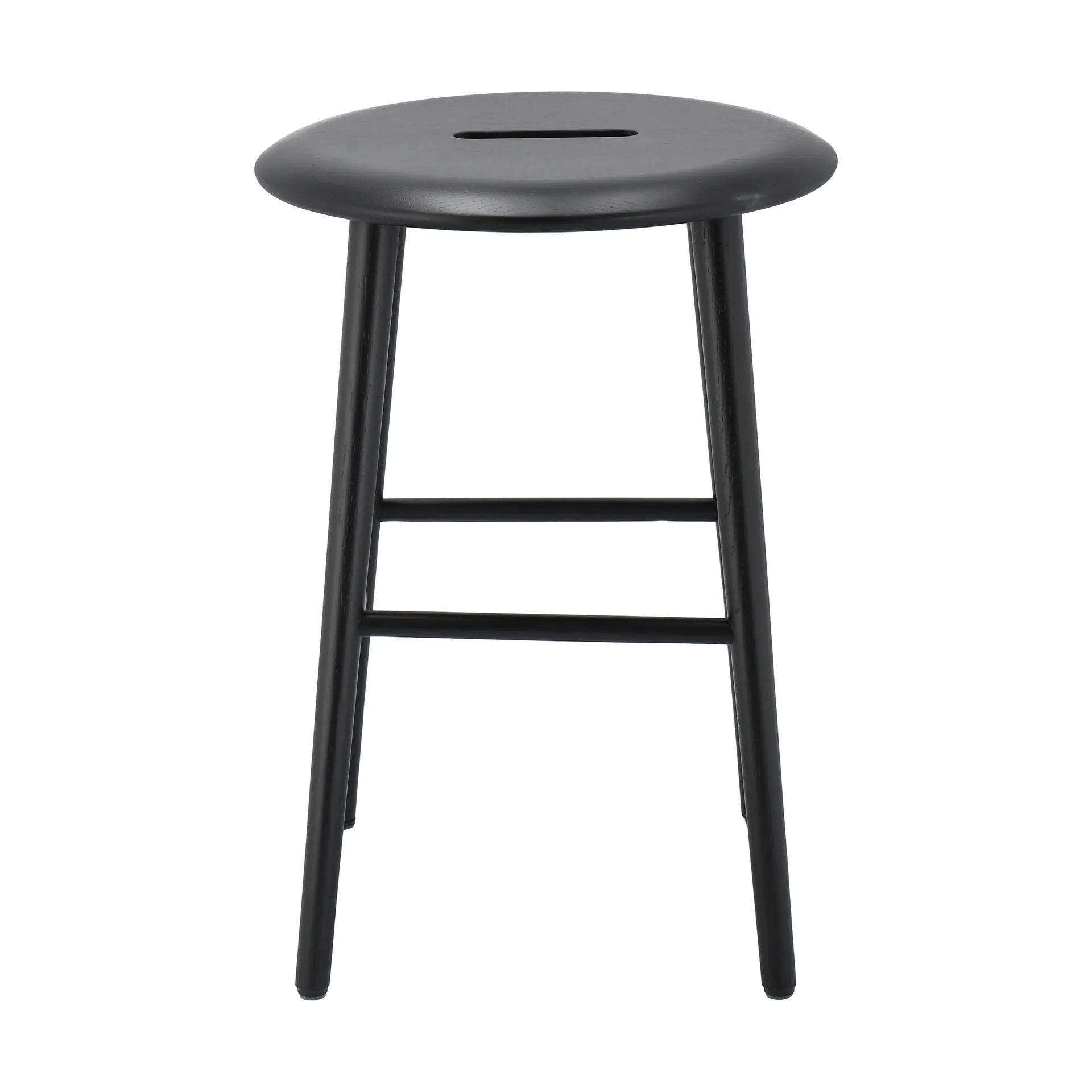 Norrabo runder Hocker 53 cm, Schwarz lackierte Eiche, Ø38x53 cm 1898