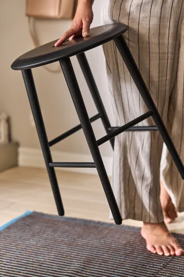 Norrabo runder Hocker 53 cm - Schwarz lackierte Eiche, Ø38x53 cm - 1898
