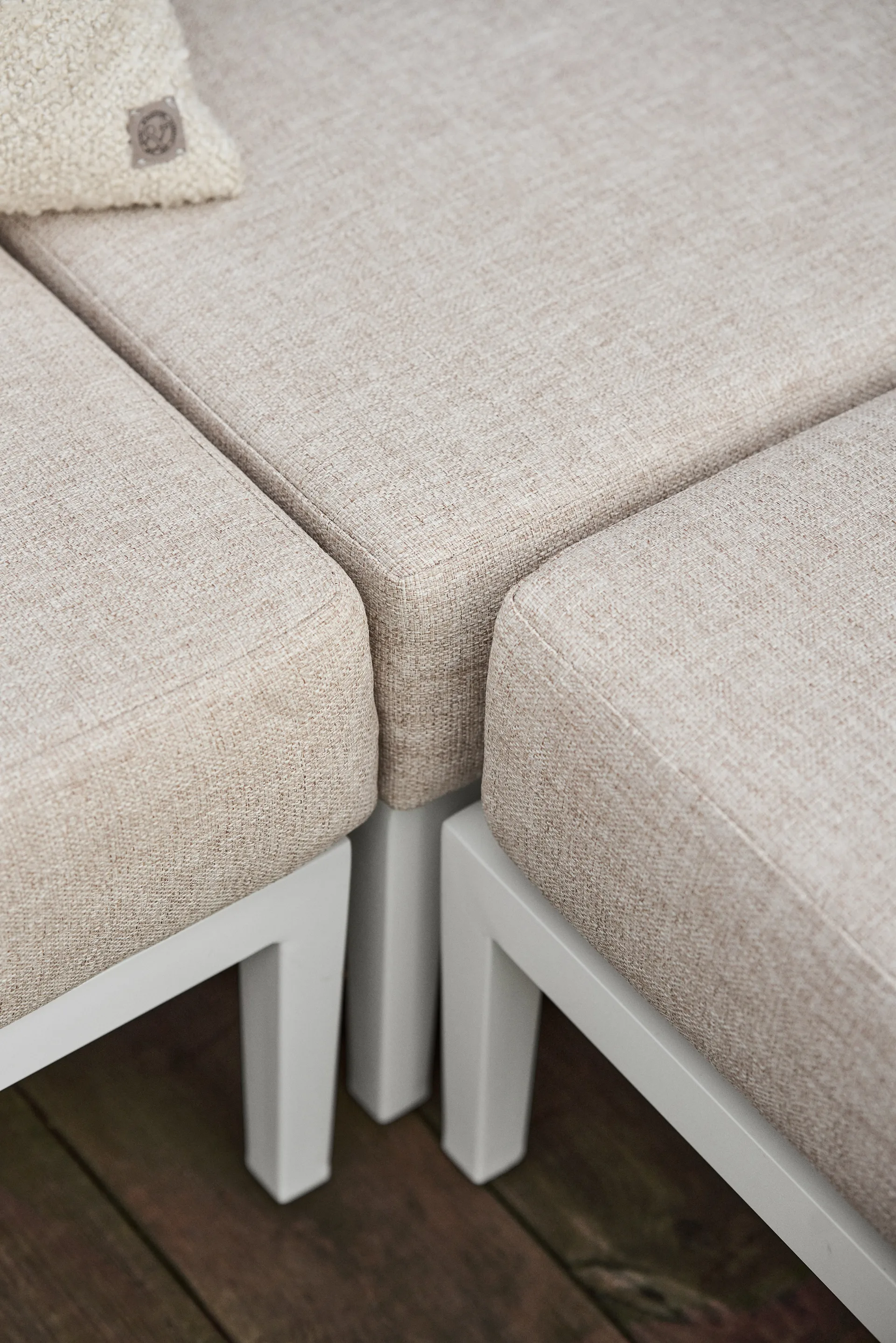 Santander Fußhocker, Weiß-beige 1898