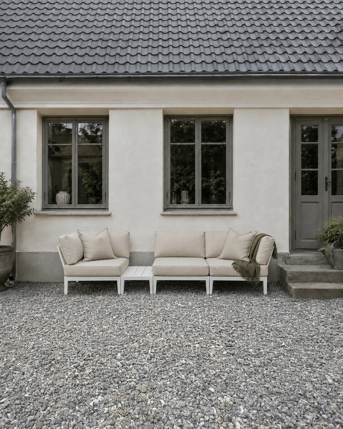 Santander Modulsofa Eckmodul, Weiß-beige 1898