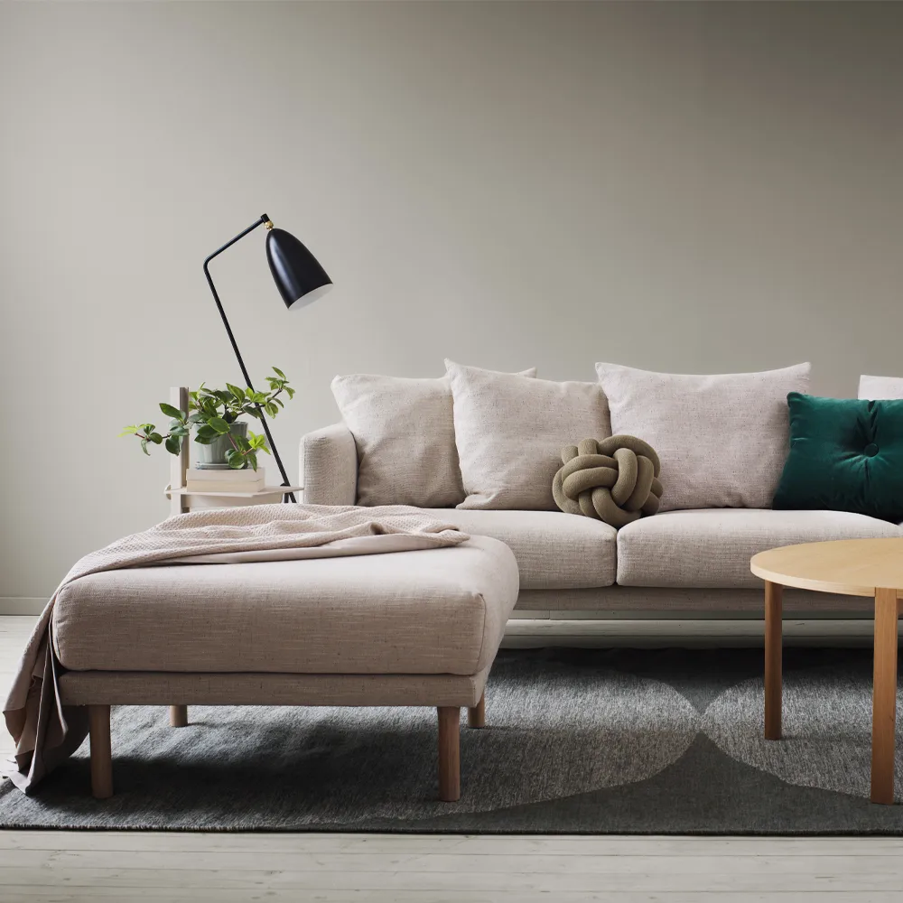 Sjövik Fußhocker, Bern 0345, Eichenholzbeine weiß geölt 1898