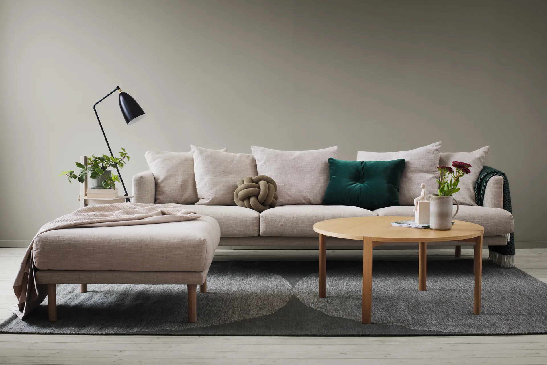 Sjövik Fußhocker, Bern Beige 0341-Eiche weiß geölt 1898