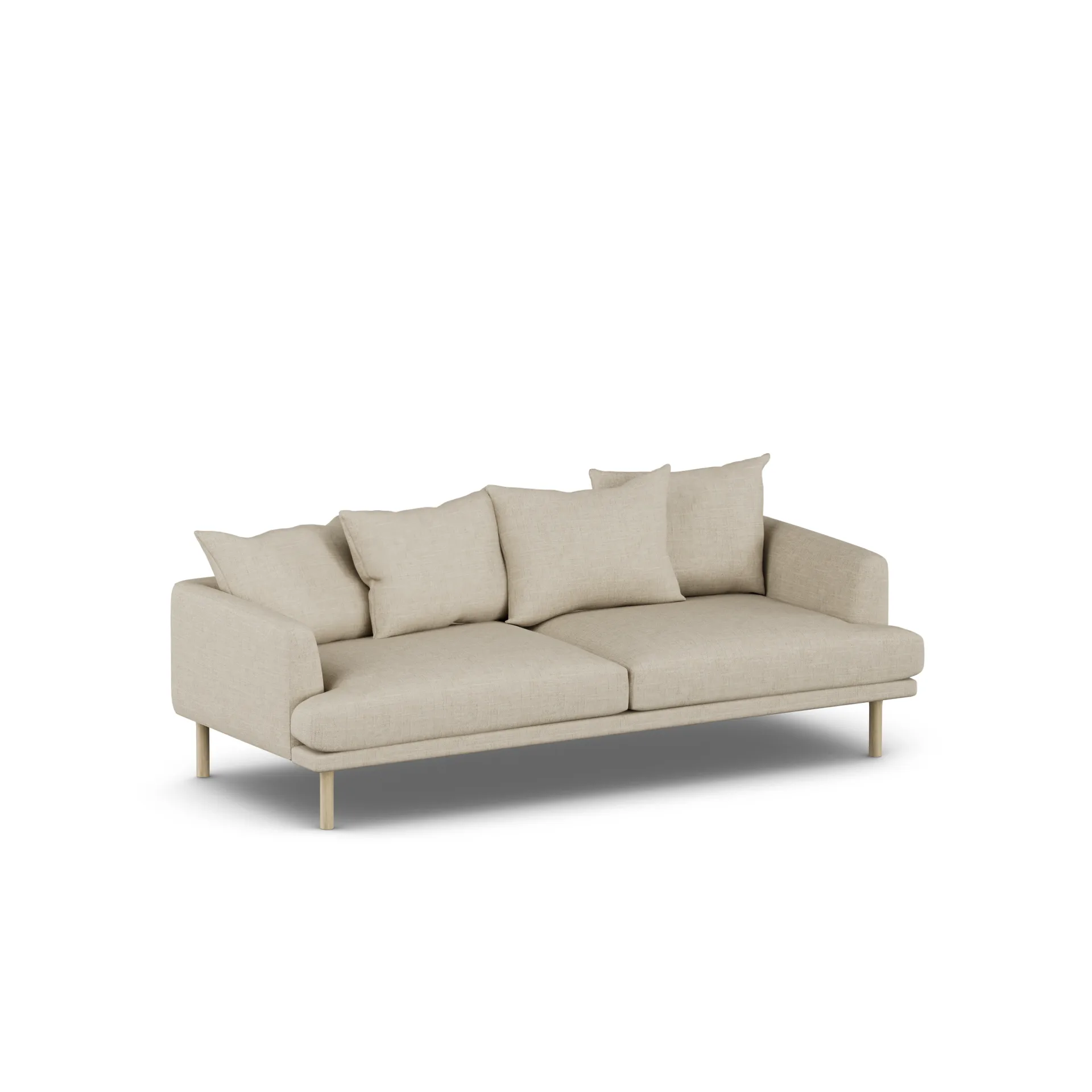 Sjövik Sofa, Bern Beige 0341-Eiche weiß geölt, 3-sitzig 1898