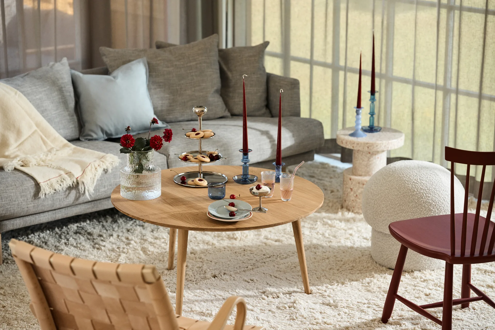 Sjövik Sofa, Bern Beige 0341-Eiche weiß geölt, 3-sitzig 1898