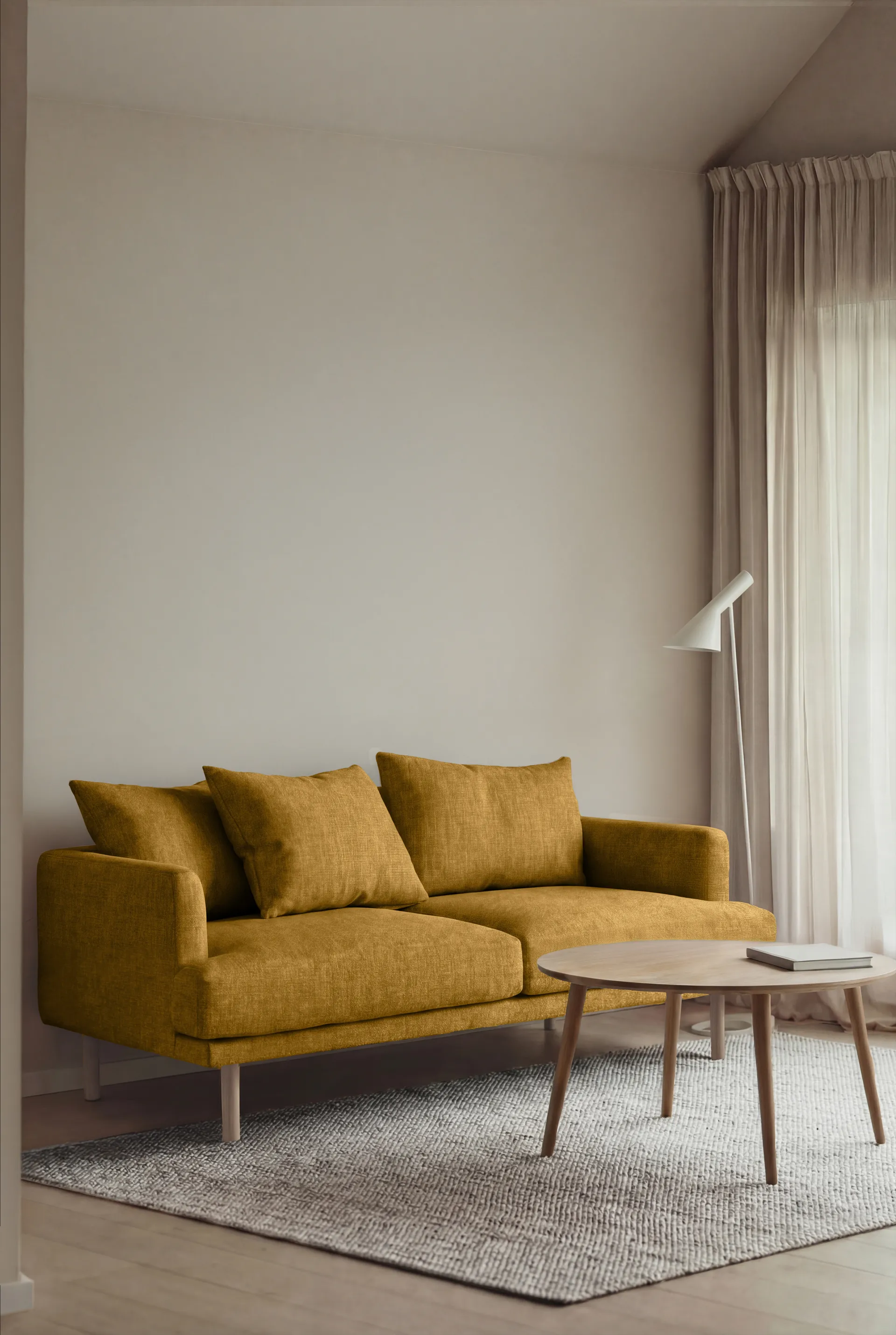 Sjövik Sofa, Luiza Mustard 3972-Eiche weiß geölt, 2,5-sitzig 1898
