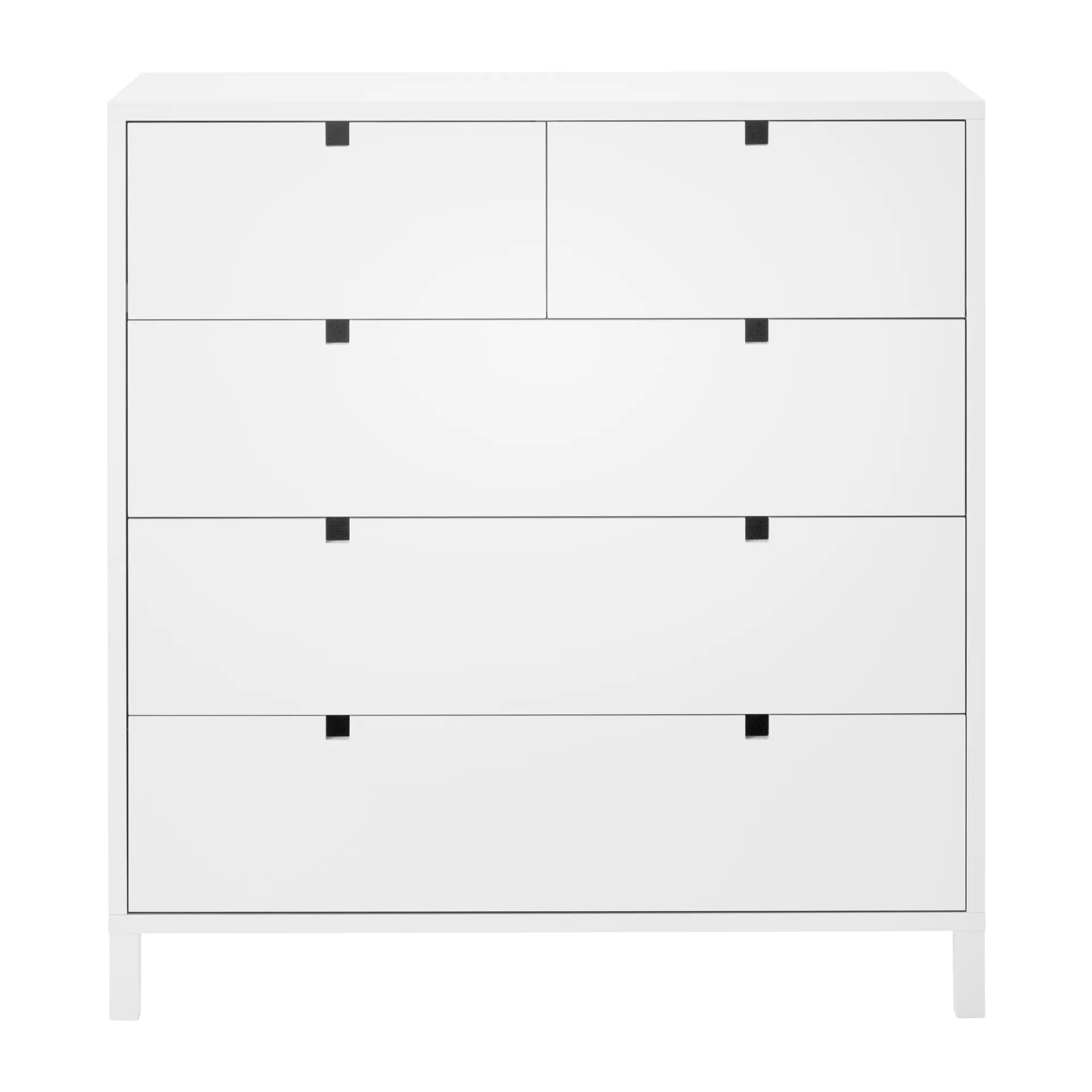 Square Kommode 2+3 Schubladen, Weiß 1898