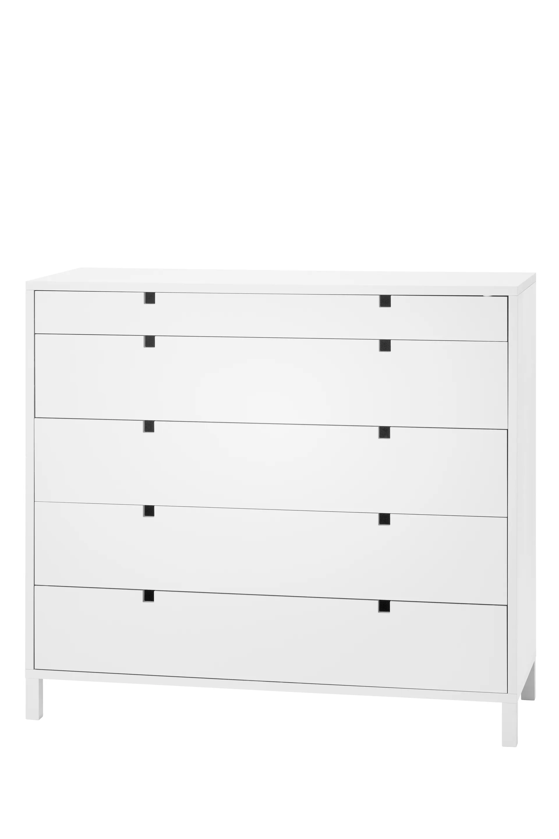 Square Kommode 5 Schubladen, Weiß 1898
