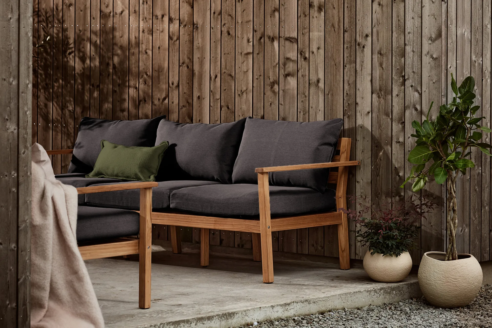 Stockaryd Sofa 3-Sitzer Teak/Dark Grey,  1898