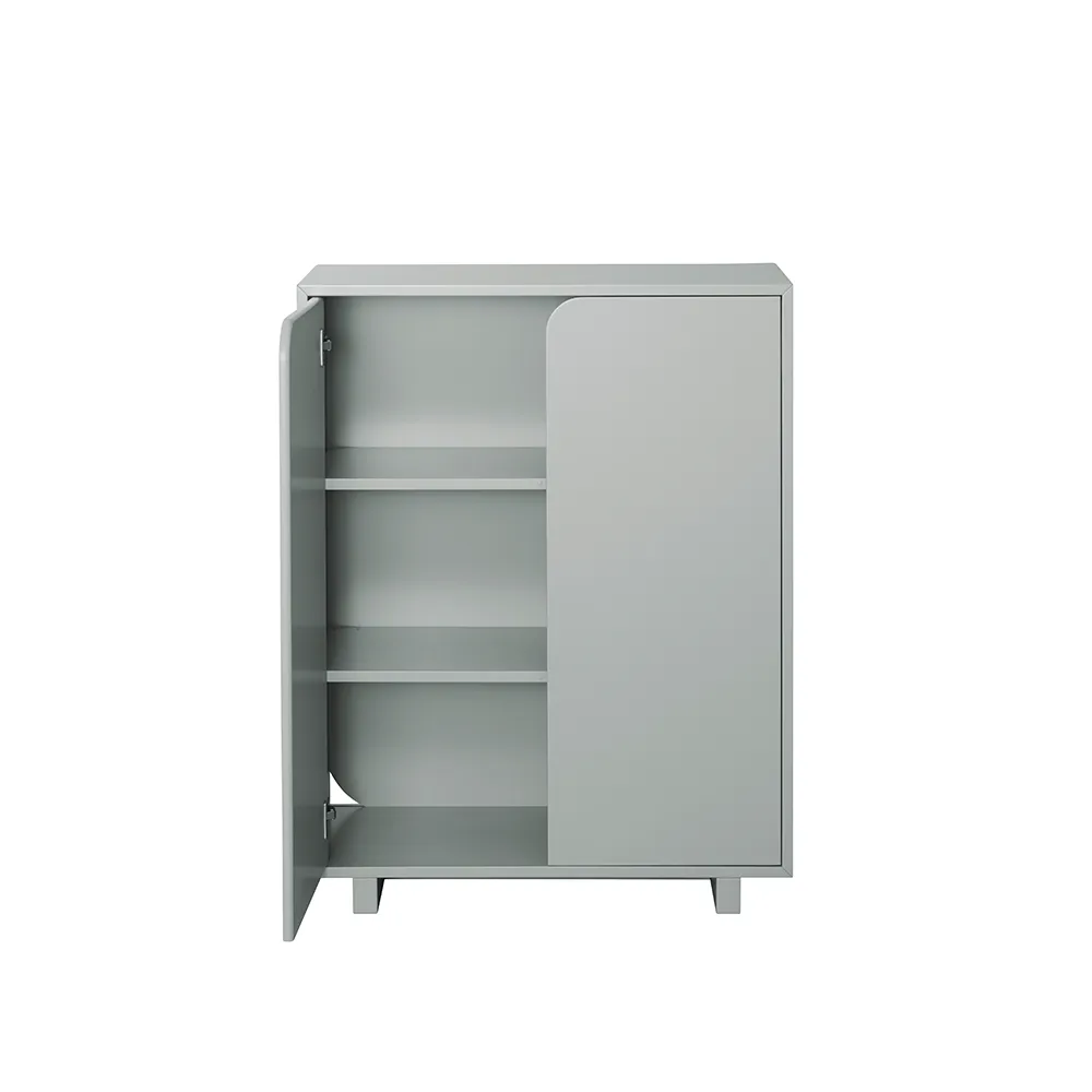 Vidja Schrank niedrig, Grau lackiert 1898