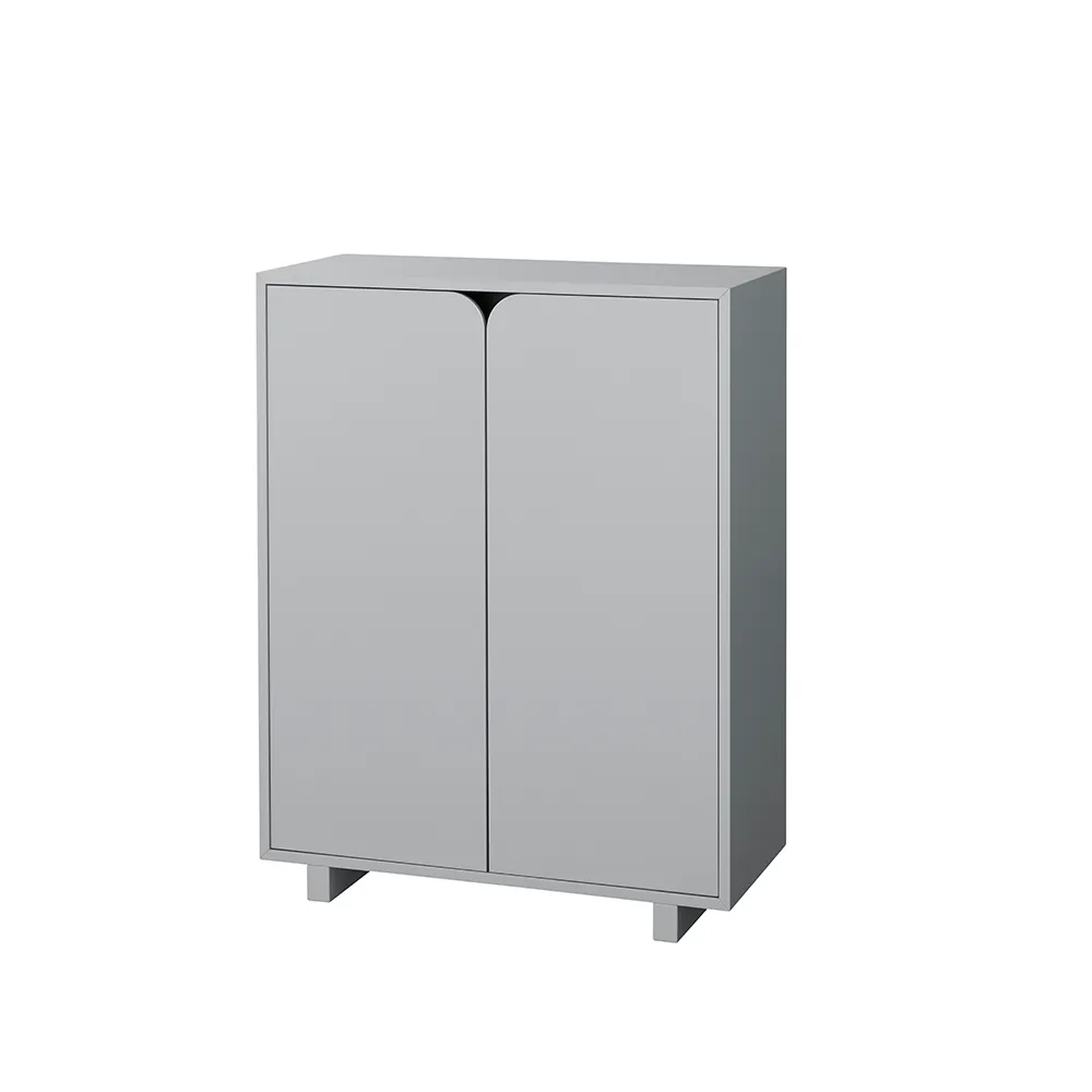Vidja Schrank niedrig, Grau lackiert 1898