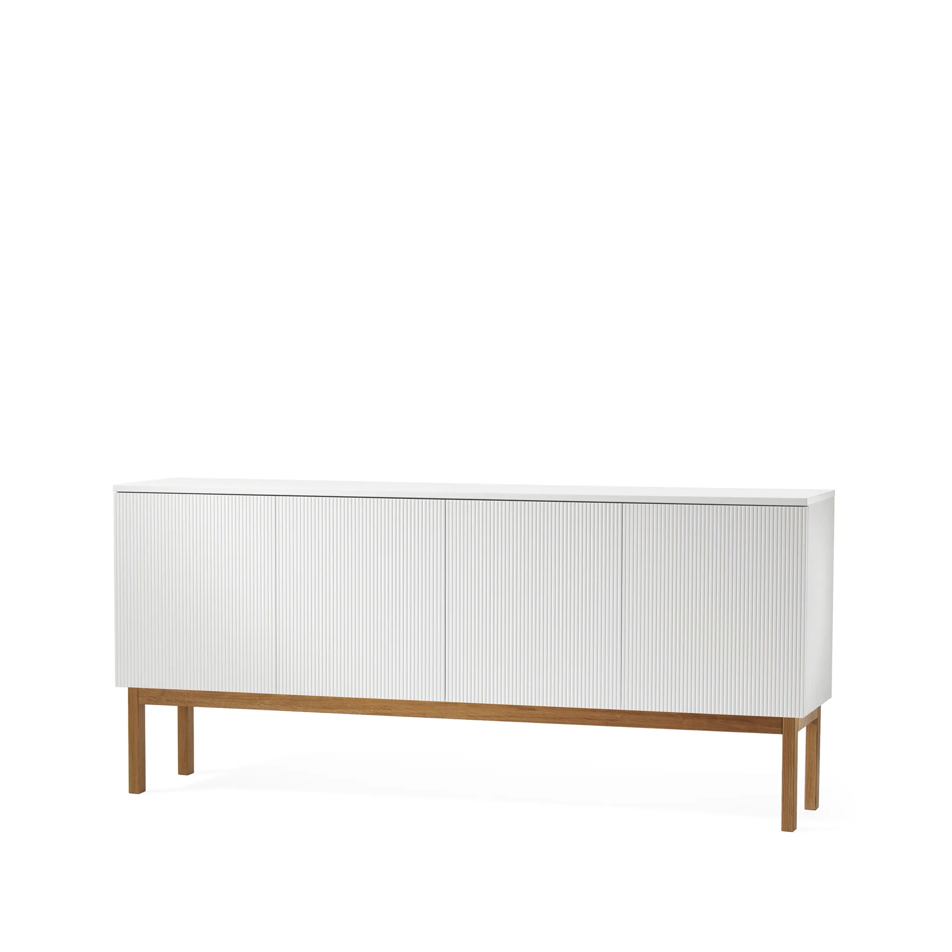 Beam Sideboard, Weiß lackiert, Gestell Eiche geölt A2