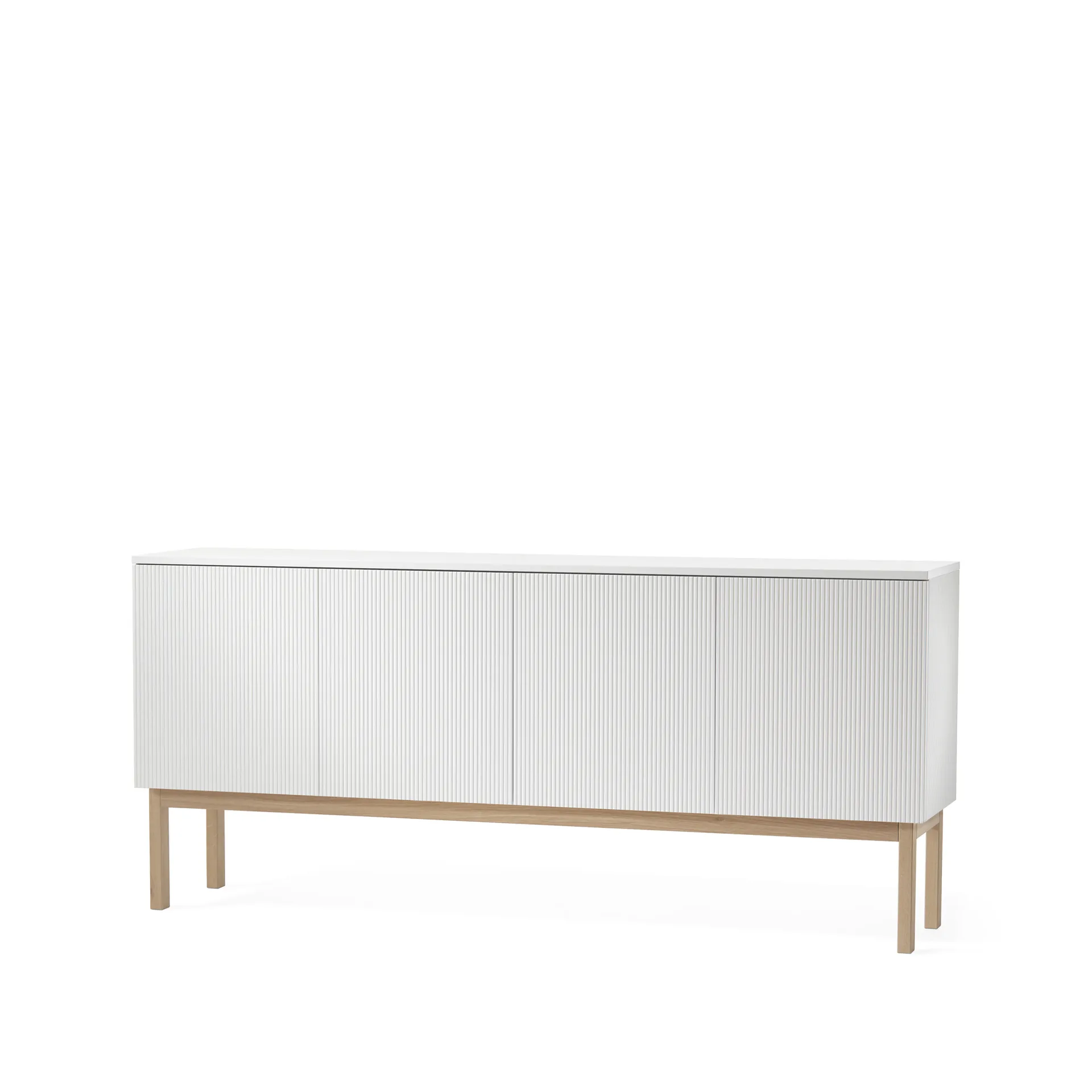 Beam Sideboard, Weiß lackiert, Gestell Eiche weiß geölt A2
