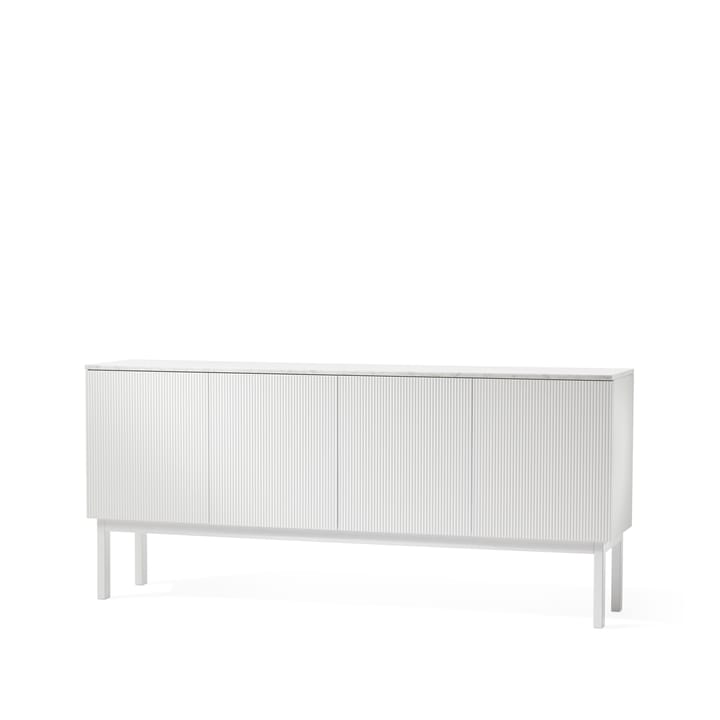 Beam Sideboard - Weiß lackiert, Gestell weiß, Deckplatte aus Carrara-Marmor - A2