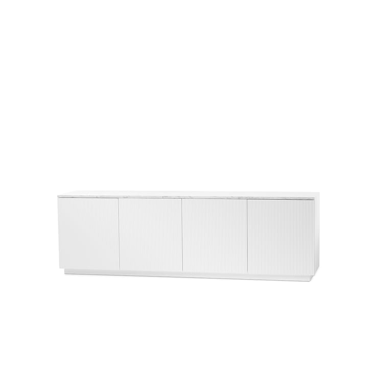 Beam Sideboard - Weiß lackiert, weißer Sockel,Deckplatte aus Carrara-Marmor - A2
