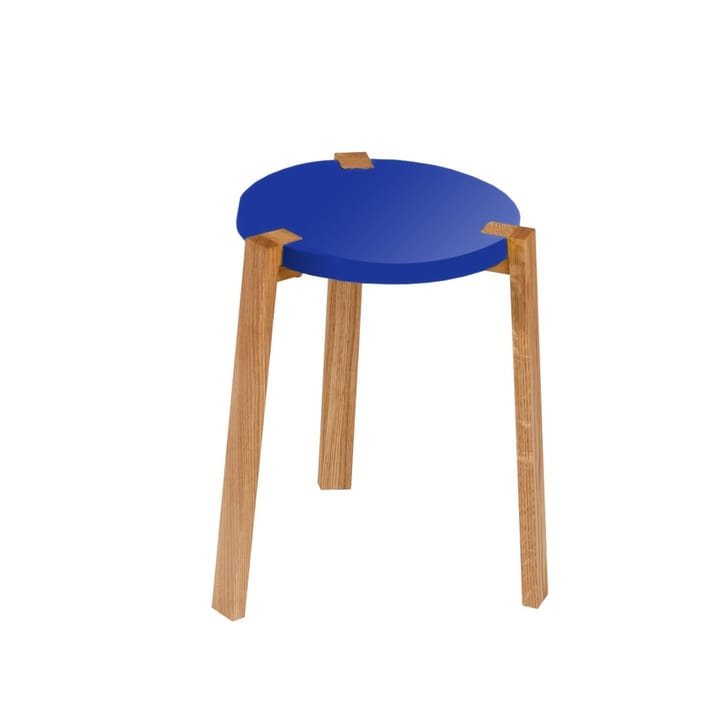 Happy Hocker - Blau, Eichenbeine - A2