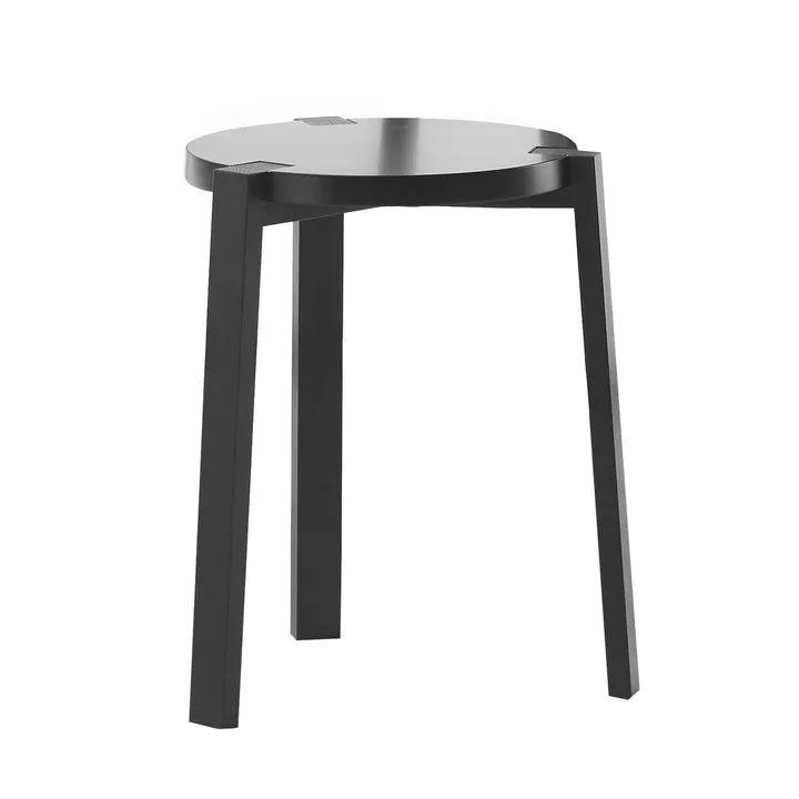 Happy runder Hocker - Schwarz-schwarz, Ø40x45 cm - A2