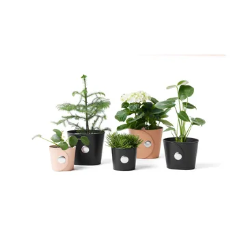 Hug Blumentopf - Tärnsjö Leder schwarz, Ø12x14 cm - A2