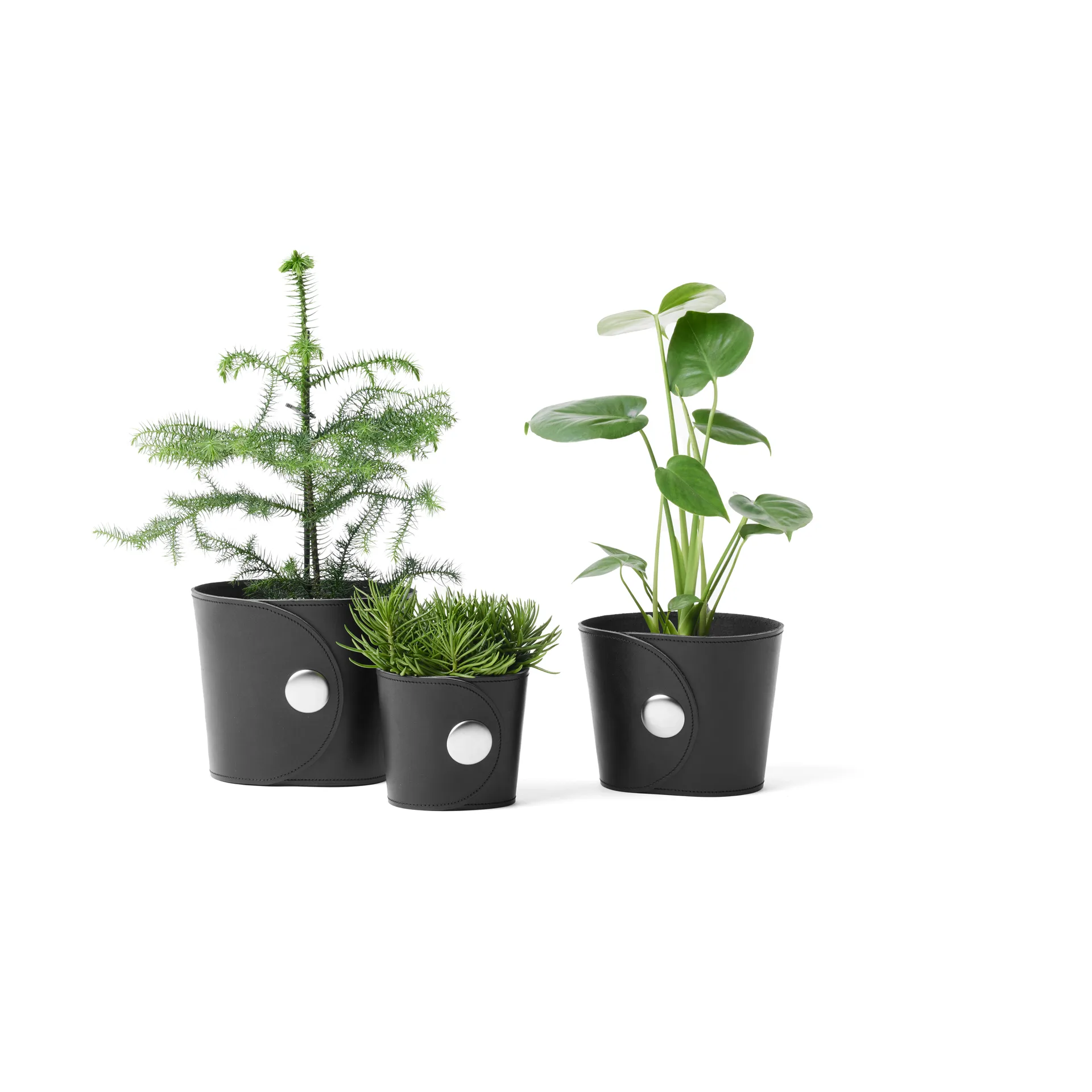 Hug Blumentopf, Tärnsjö Leder schwarz, Ø20x17 cm A2