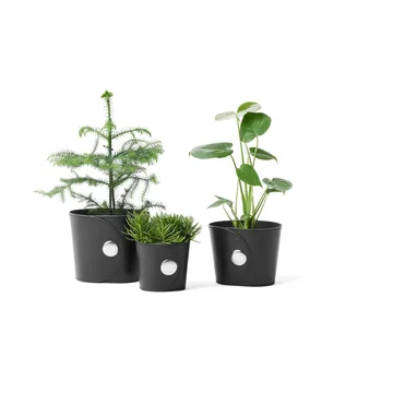 Hug Blumentopf - Tärnsjö Leder schwarz, Ø20x17 cm - A2