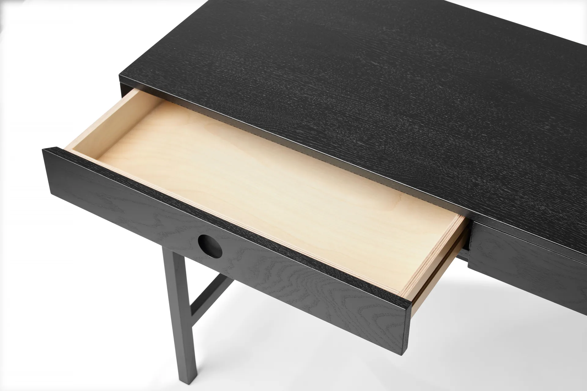 Mind Schreibtisch, Schwarz gebeizte Eiche, 118x74x44 cm A2