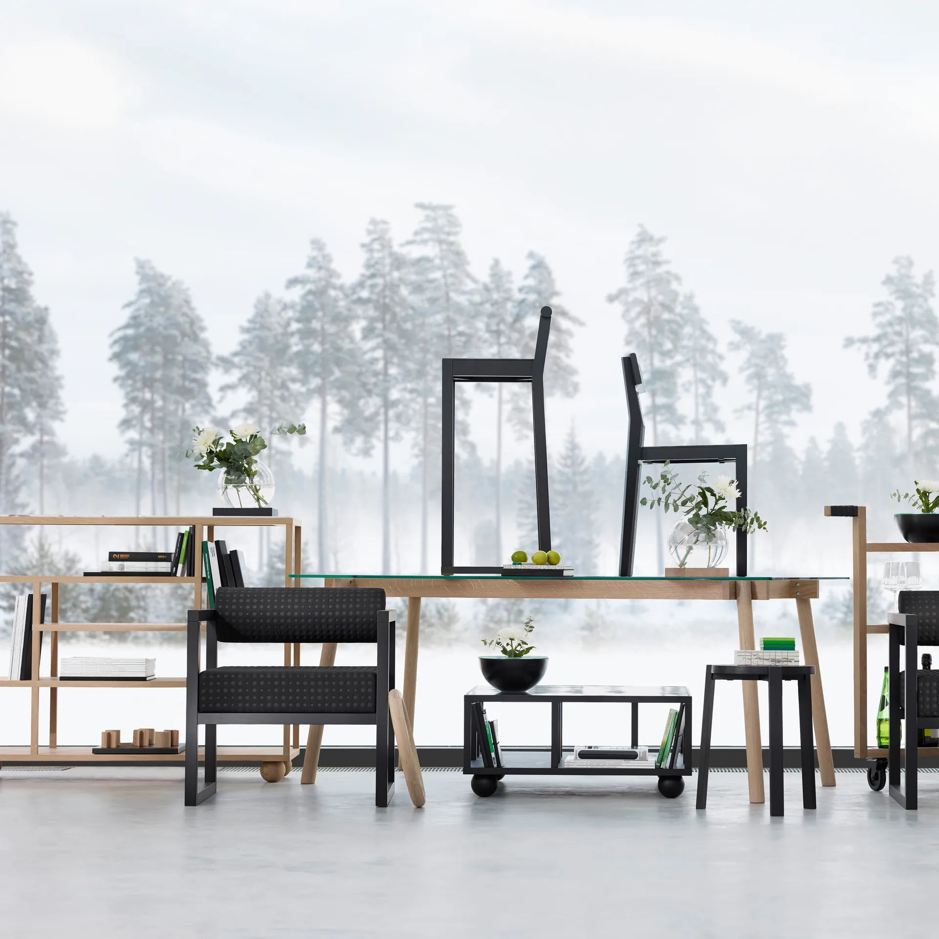 Show Regal mit Marmor, Eiche A2