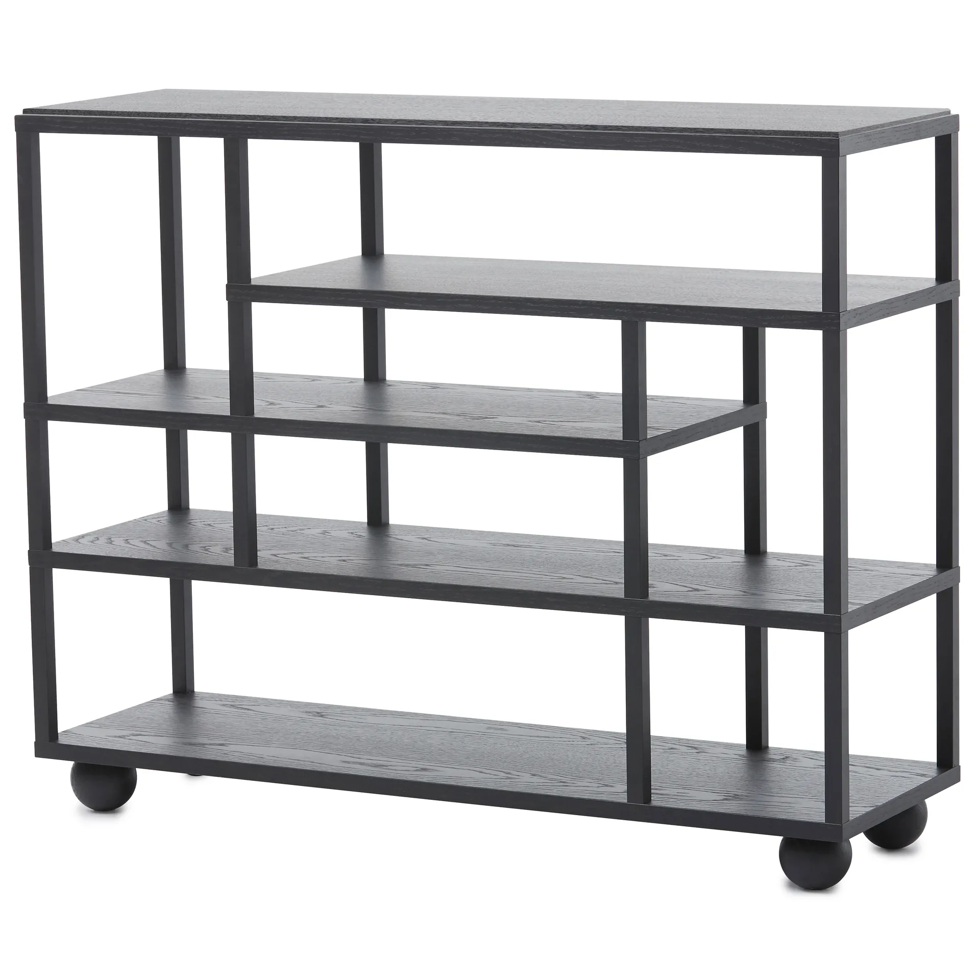 Show Wandregal, Schwarz gebeizte Eiche A2