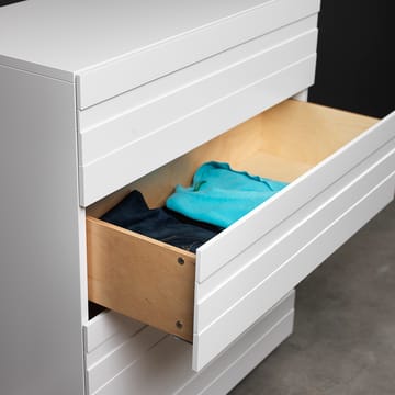 White Kommode 4 Schubladen - Eichen Beine - A2