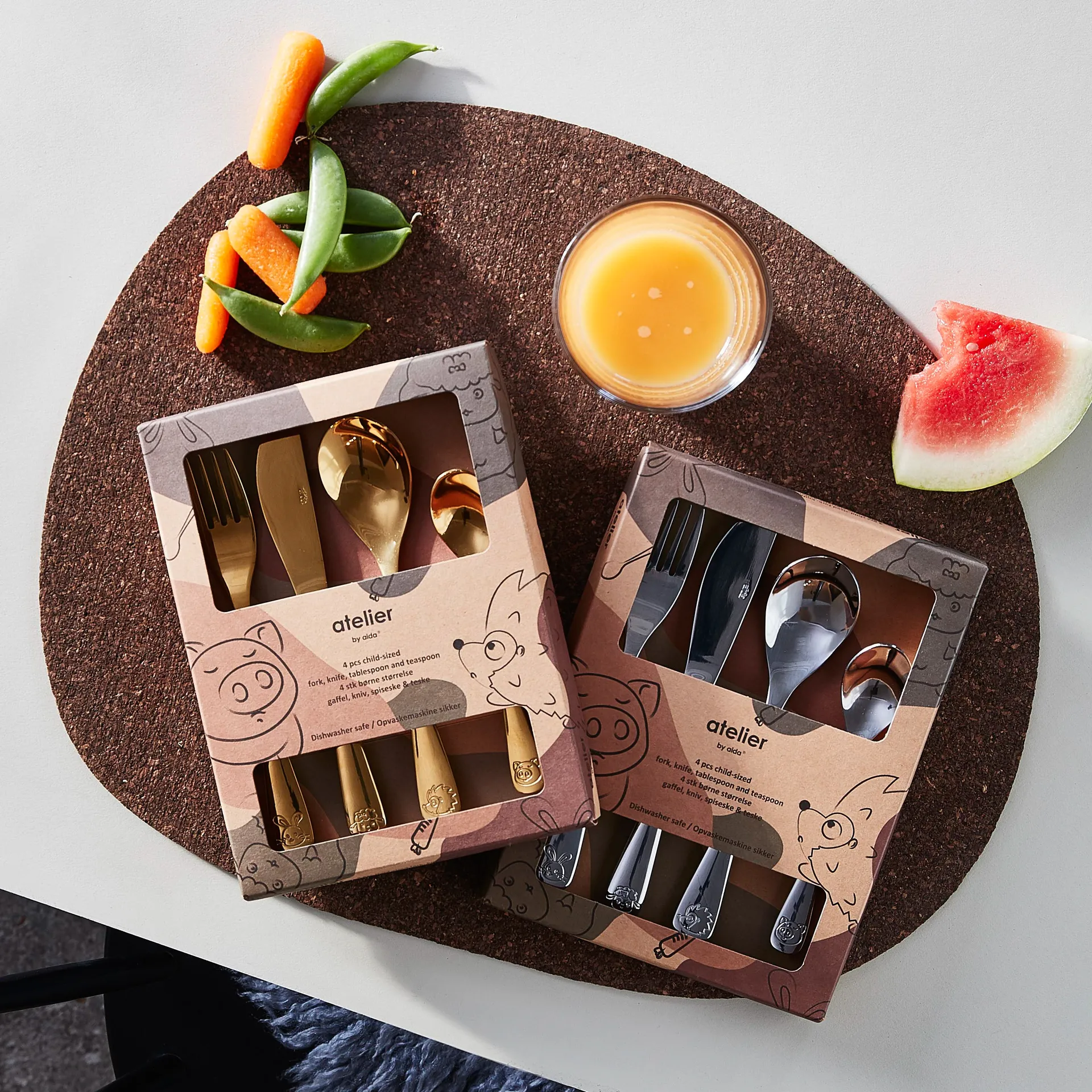 Aida Kinderbesteck 4 Teile, Gold Aida