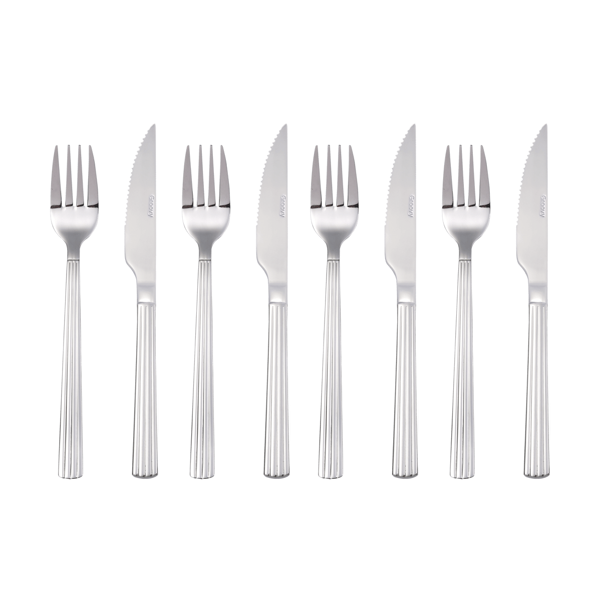 Aida Groovy Besteckset 8-teilig Edelstahl