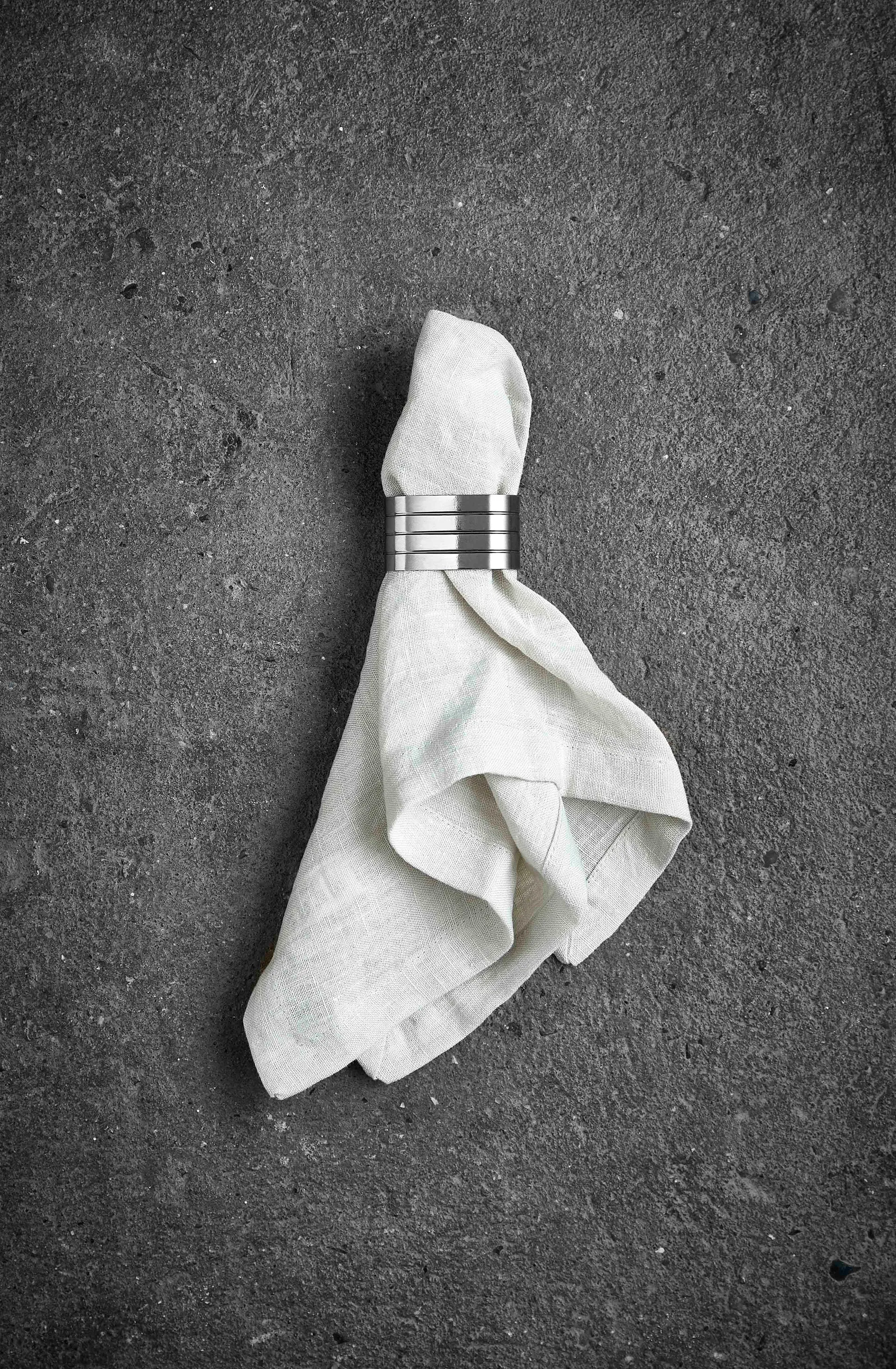 Groovy Serviettenring 4er Pack, Edelstahl Aida