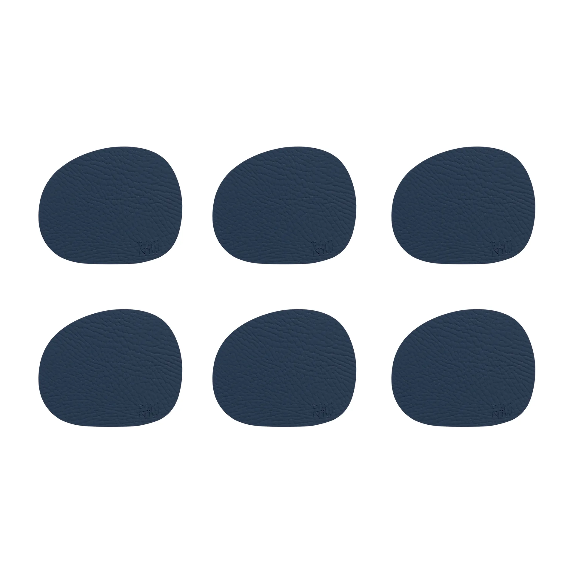 Raw Glasuntersetzer Leder 6er Pack, Dunkelblau Aida