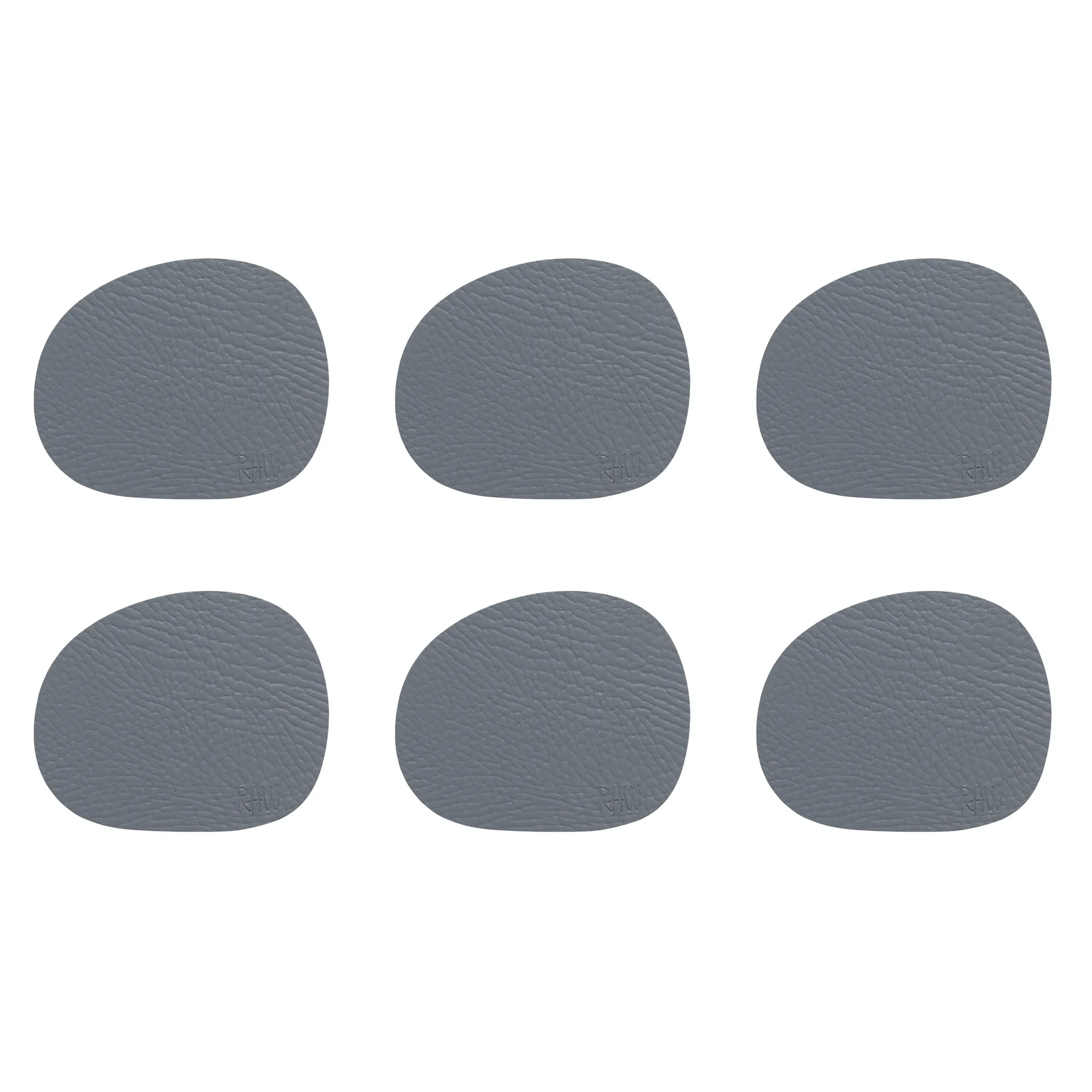 Raw Glasuntersetzer Leder 6er Pack, Grey buffalo (grau) Aida