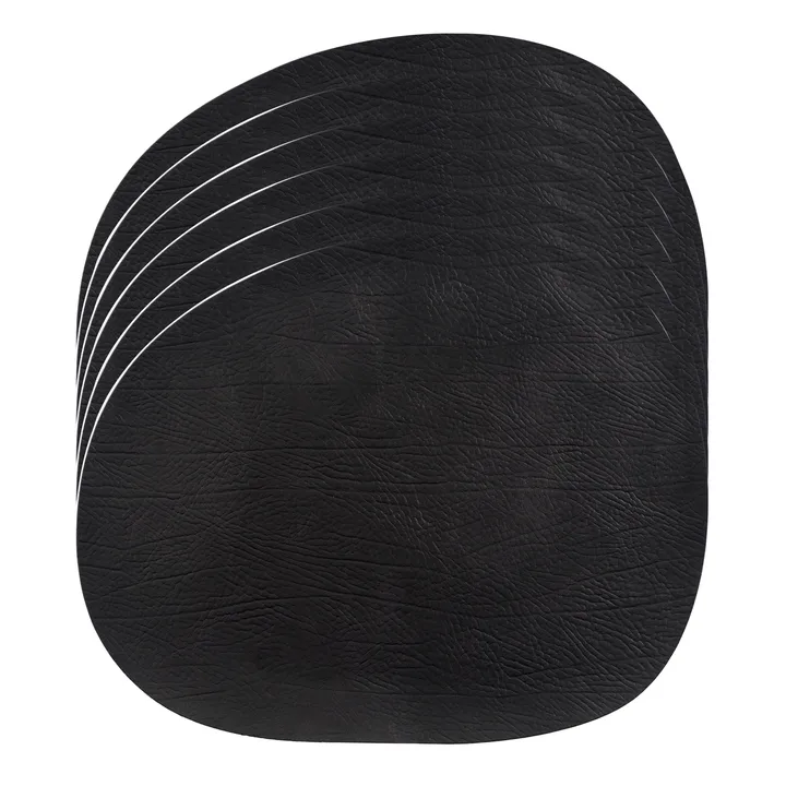Raw Platzdecke Leder 6er Pack - Schwarz, 41x33,5 cm - Aida