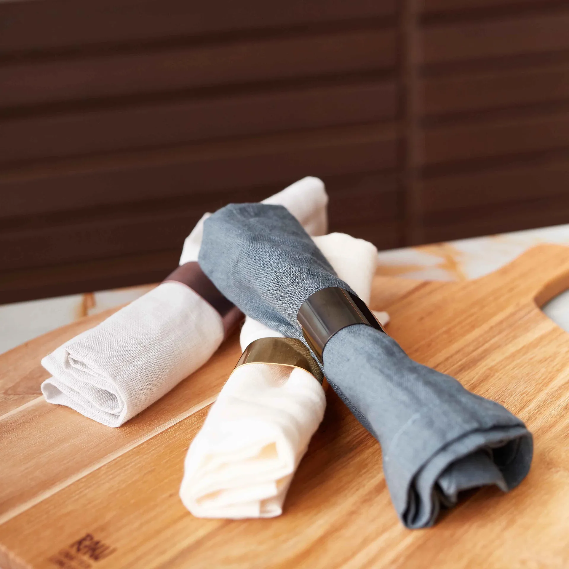 Raw Serviettenringe 4er Pack, Gold Aida