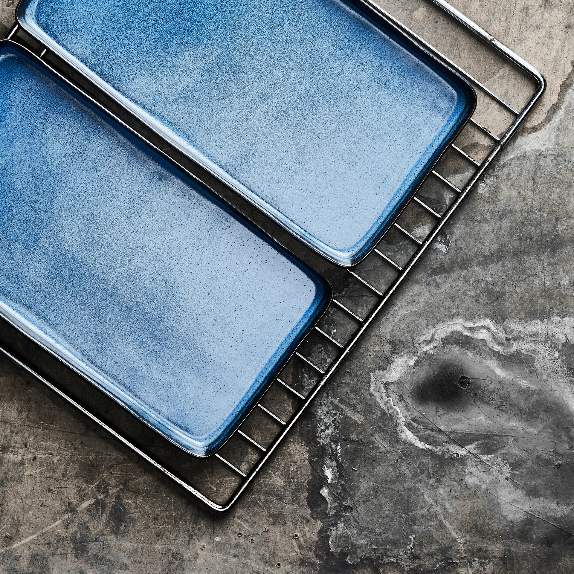 Raw Teller 18 x 34cm 2er Pack, Midnight blue Aida