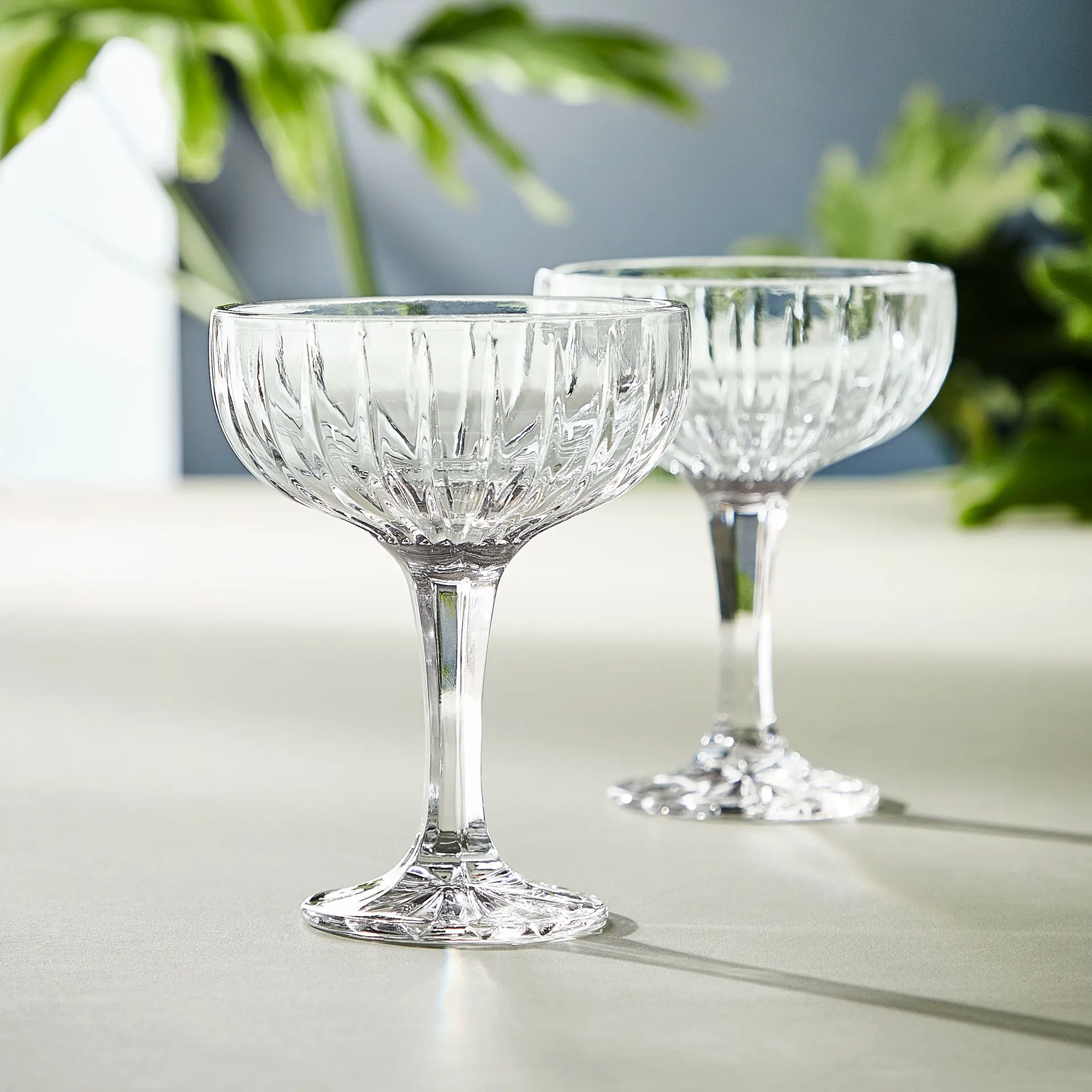 Relief Champagnerglas 4er Pack, Klar Aida