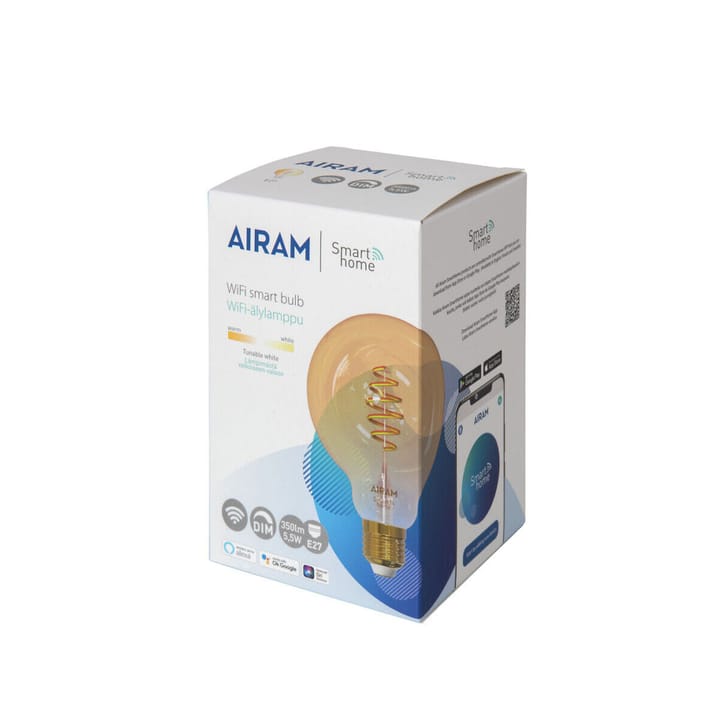 Airam Smarta Hem Filament LED-glob Glühbirne - Amber, 95mm, spiral e27, 6w - Airam